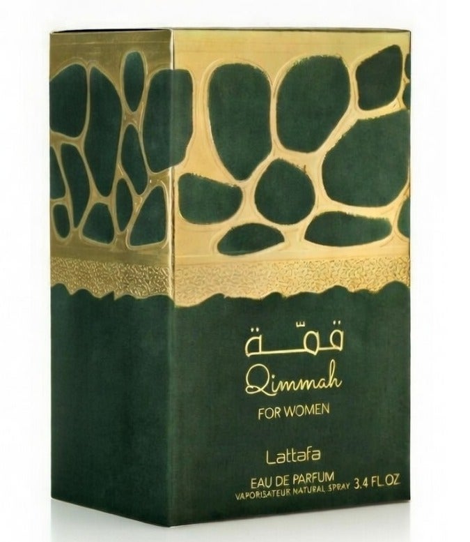 Lattafa Qimmah Eau De Parfum – Elegant 100ml Fragrance with Gold Cage Design Bottle - Image 2